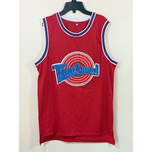 Tune Squad Bugs Bunny #1 Men's Medium Red Mesh Basketball Jersey Space Jam Y2K